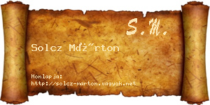 Solcz Márton névjegykártya