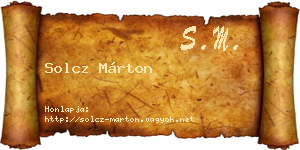 Solcz Márton névjegykártya