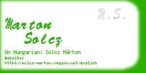 marton solcz business card